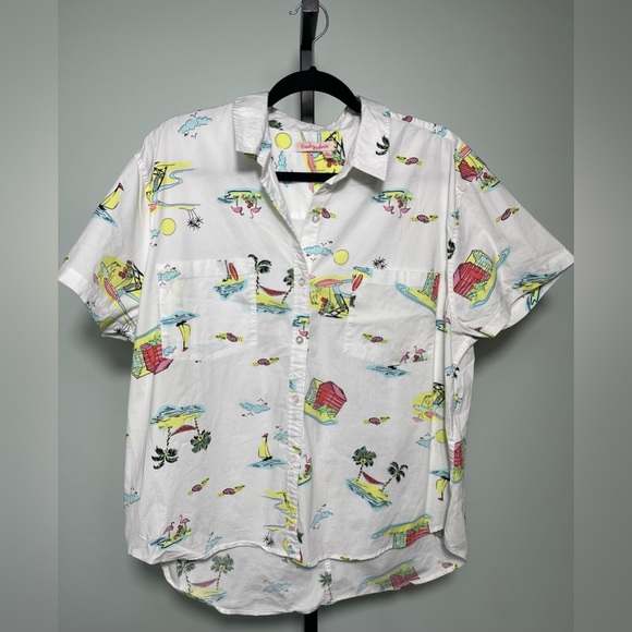 Womens Fresh Produce Beachy Keen Button Up Cotton Top Size XL NWOT - Picture 4 of 7